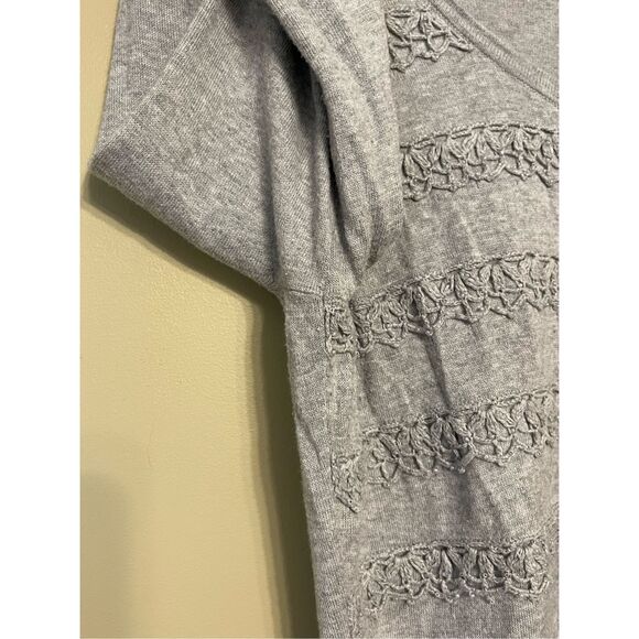 Halogen Womens Grey Silver Beaded Cotton Button up Cardigan Large - Picture 9 of 13